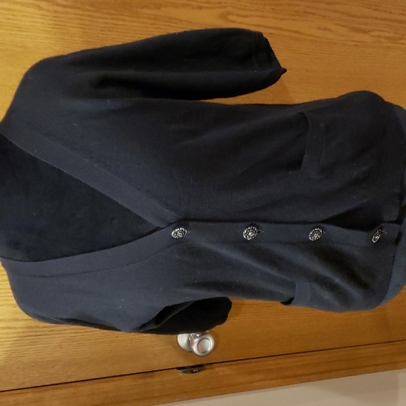 Talbots black angora cashmere wool blend short sleeve cardigan - Picture 1 of 7